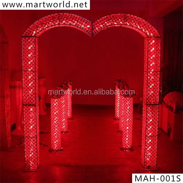
2021 hight quality RGB LED light crystal arch LED backdrop wedding stage for wedding decoration and party decoration(MAH-001) 