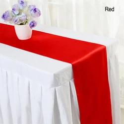 Дешевые Современные однотонные цвет свадебные атласные Таблица Бегуны для дома партии свадебные украшения стола