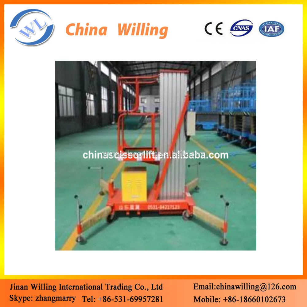 High Rise Single Hydraulic Aluminum Alloy Lifting Mast for Good Reviews