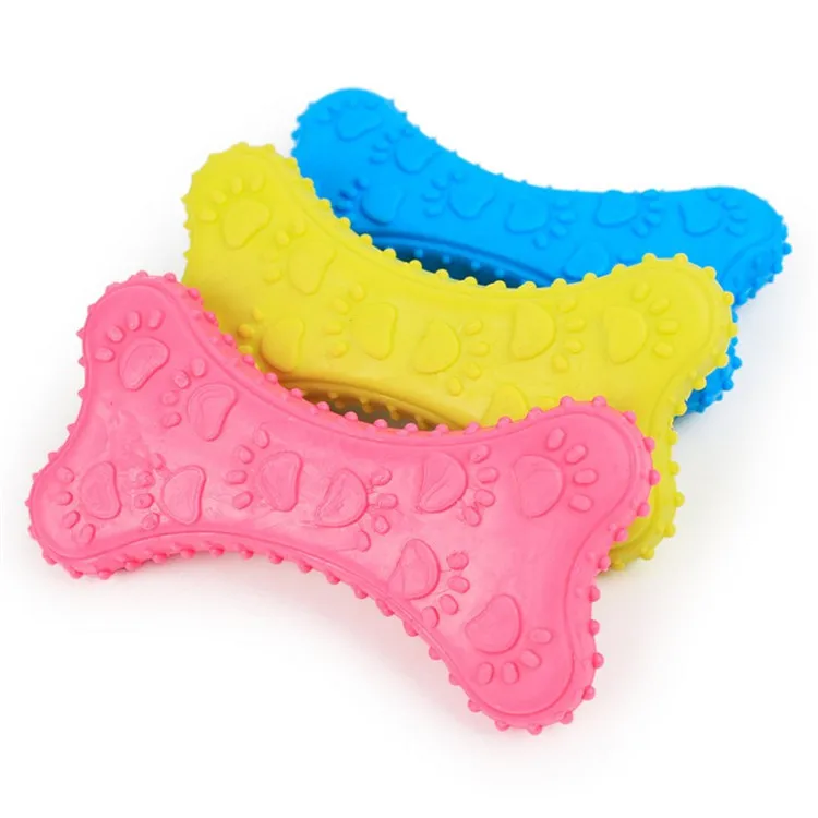 Wholesale Solid Footprints Rubber TPR Chew Dog Bone Toy