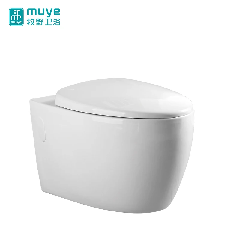 European Design Ceramic Washdown Round Shape Wholesale Bathroom Wall Hung Toilet