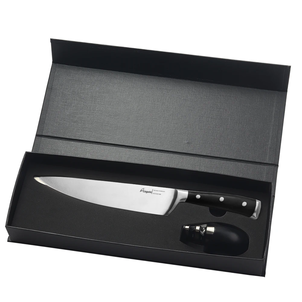 Professional kitchen knife 8 inch stainless steel chef knife with pakka handle kitchen knife set