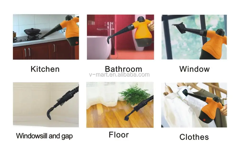 Pureclean Max hot selling product handheld pressurized steam clean machine with 10 accessories,safety children locks