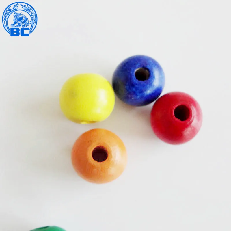 
Hot Sale Colorful DIY Small Craft Unfinished Round Natural Wooden Beads 