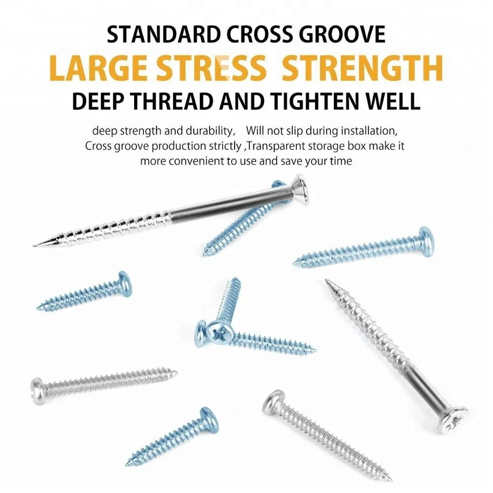 
200PCS Plastic Self Drilling Drywall Ribbed Anchors Assortment with Screws 