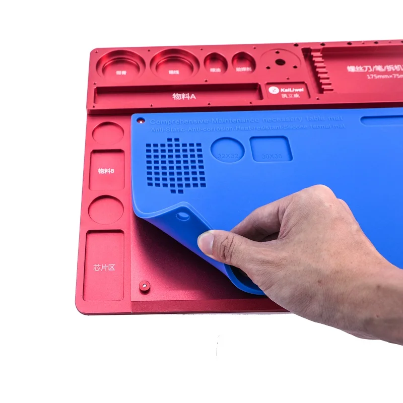 kailiwei Multifunctional Aluminum Alloy Base Fix Microscope Fixed Base Integrated Aluminum Alloy Mat Mobile Phone PCB Repair Pad