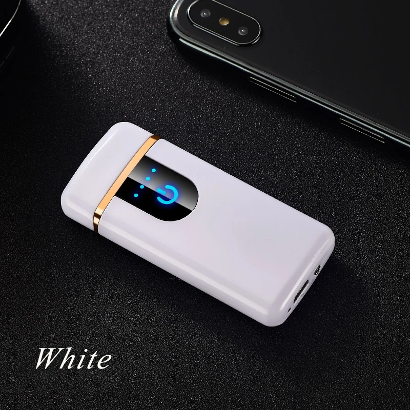 Wholesale metal double arc lighter with touch sensor usb rechargeable electric cigarette lighter
