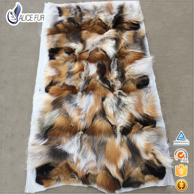ALICEFUR Wholesale supply custom size real genuine solar fox leg fur blanket with cheap price