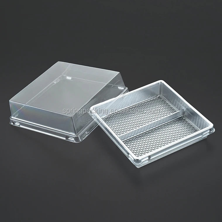 whole sale &custom style Plastic material cake tray &meat bakery pastry bread dessert tray boxes small middle large size