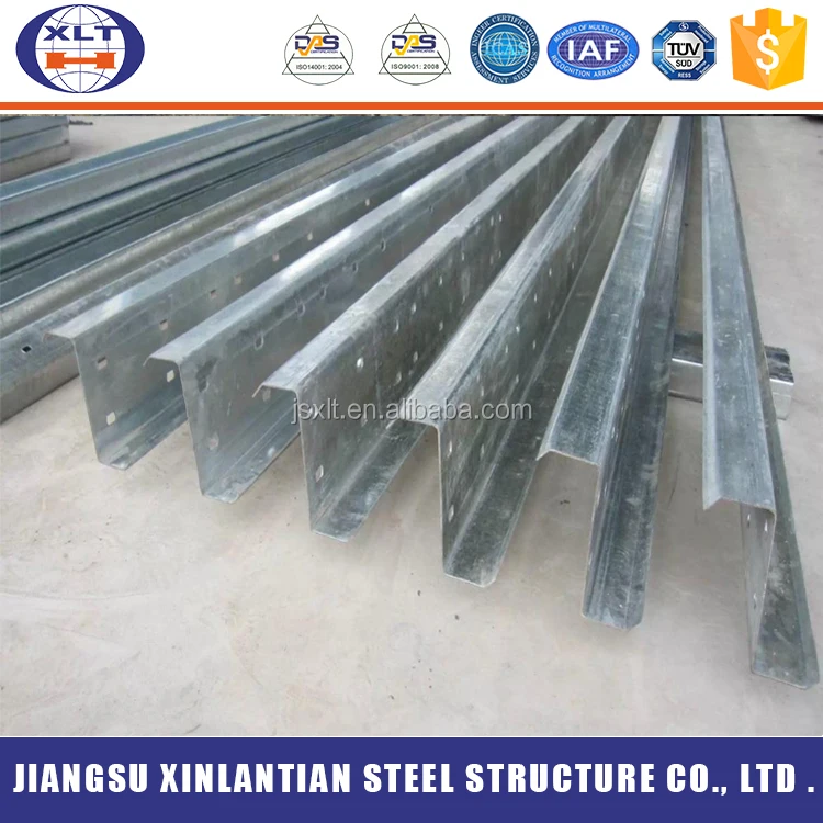 Made in China Q345B stimulate channel Z shape purlins sizes philippines price with SGS ISO approved