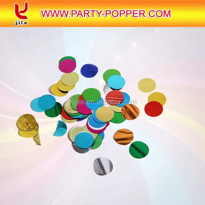 Champagne Bottle Party Popper with Colorful Metallic Foil Circle Confetti Cannon