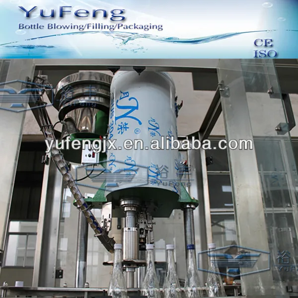 полностью автоматический стеклянные бутылки алюминиевой крышкой уплотнение машина