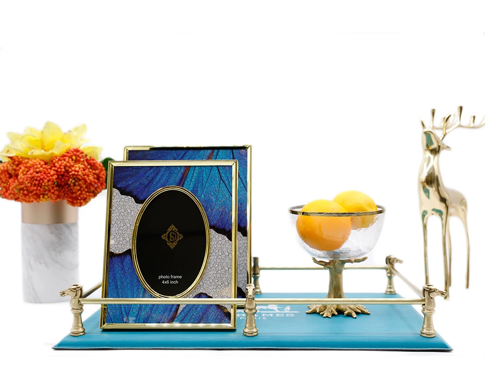 Европейский нео-классическая металлическая стеклянная рамка для фото, квадратном каблуке 7 дюймов семь дюймов цифровая фоторамка Дисплей Модель номер Вилла украшение для рабочего стола