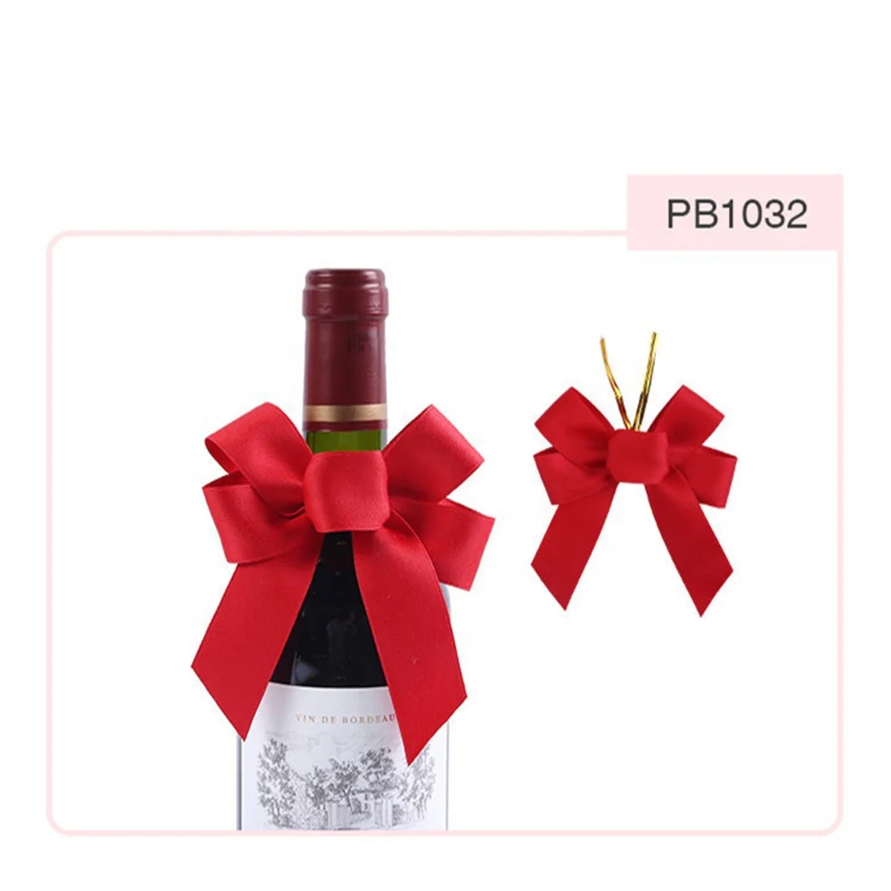Manufacturer Gift Ribbon Bow With Elastic Loop Bottle Neck Packing Pull Ribbon Bow