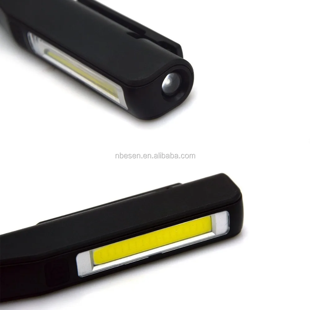 Популярный заряжаемый от USB Рабочий фонарик с зажимом COB LED карманная ручка