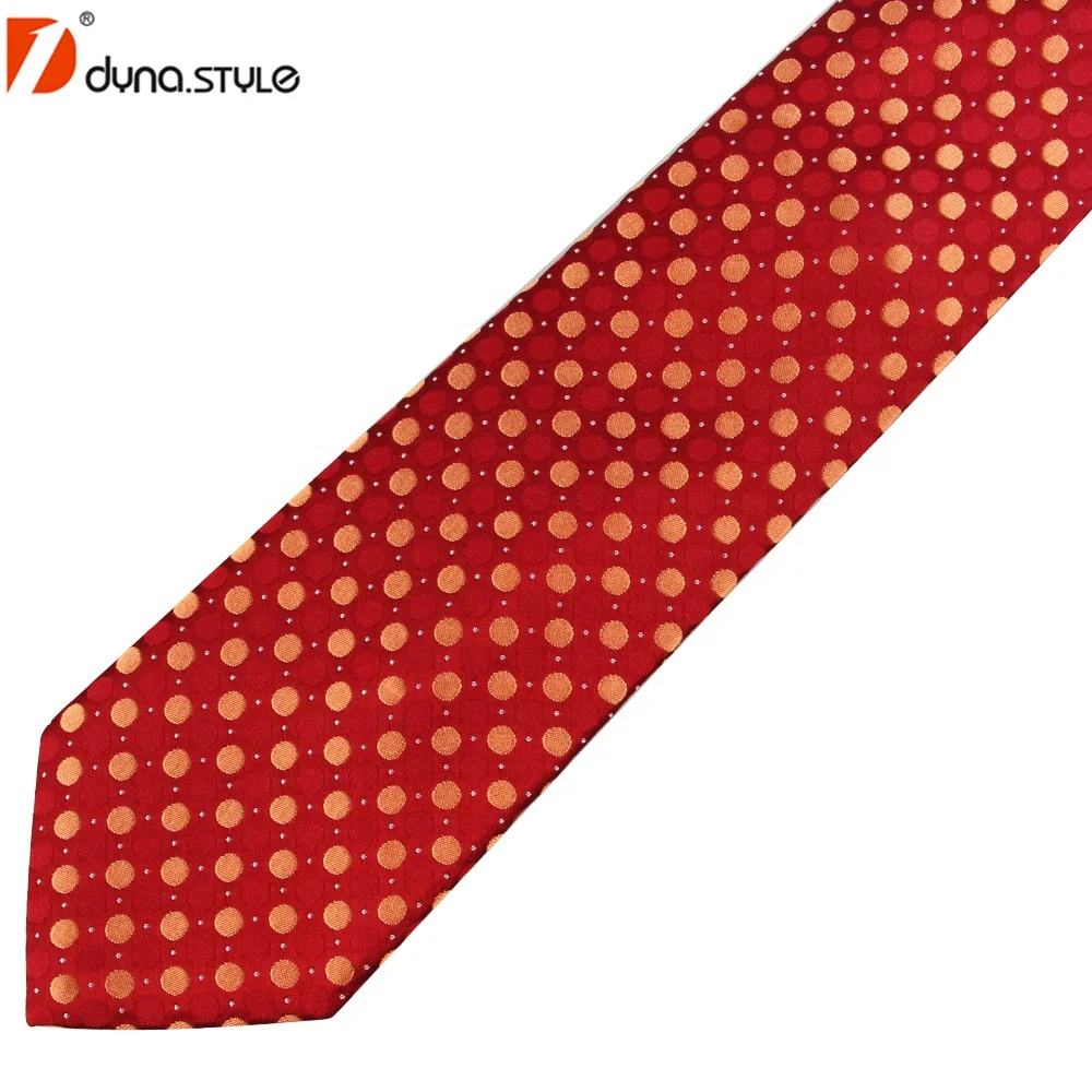Best Selling New Classic Man Polka Dot Red Tie for Wedding Celebration