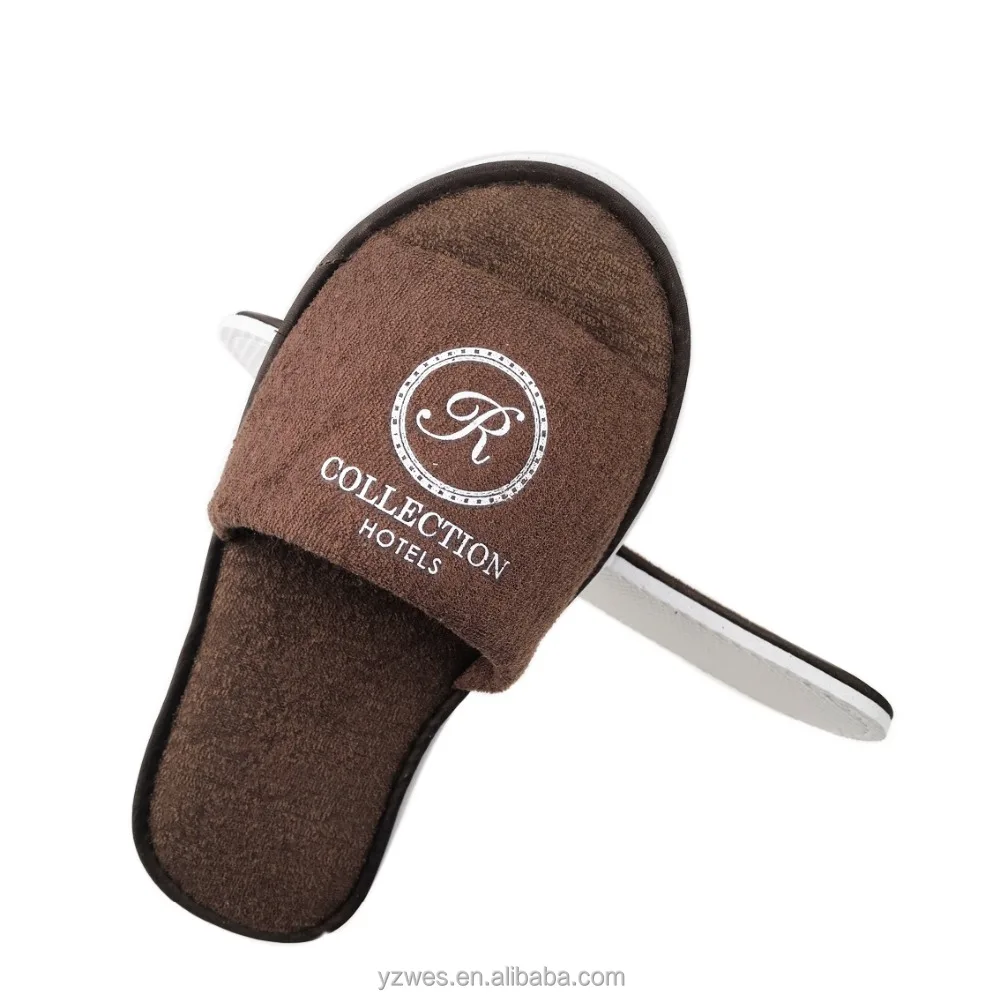 Focus on Hotel supplies manufacturing  Hotel custom print logo Terry towel  bathroom disposable slippers