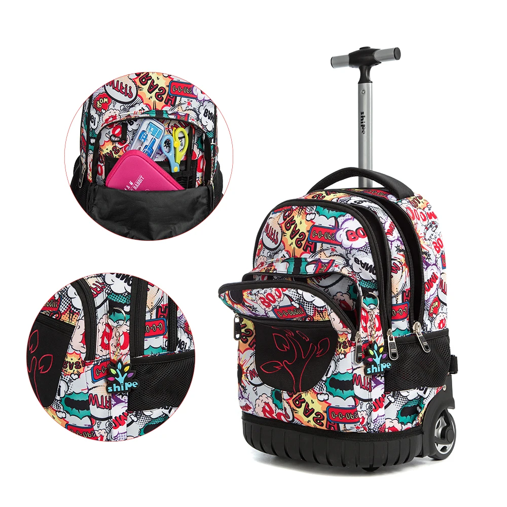 
Multicolor optional waterproof girl trolley school bags backpack kids 