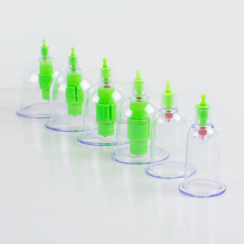 Cupping Set 6 Cups Chinese Vacuum Body Cupping Massage Therapy Healthy Suction Set + 4 Magnets Point Home Device