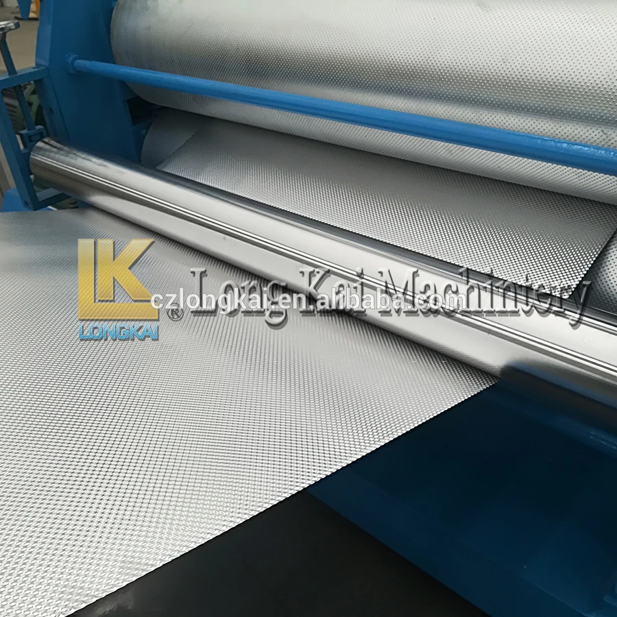 Stucco aluminum foil embossing machinery for Phenolic foam board