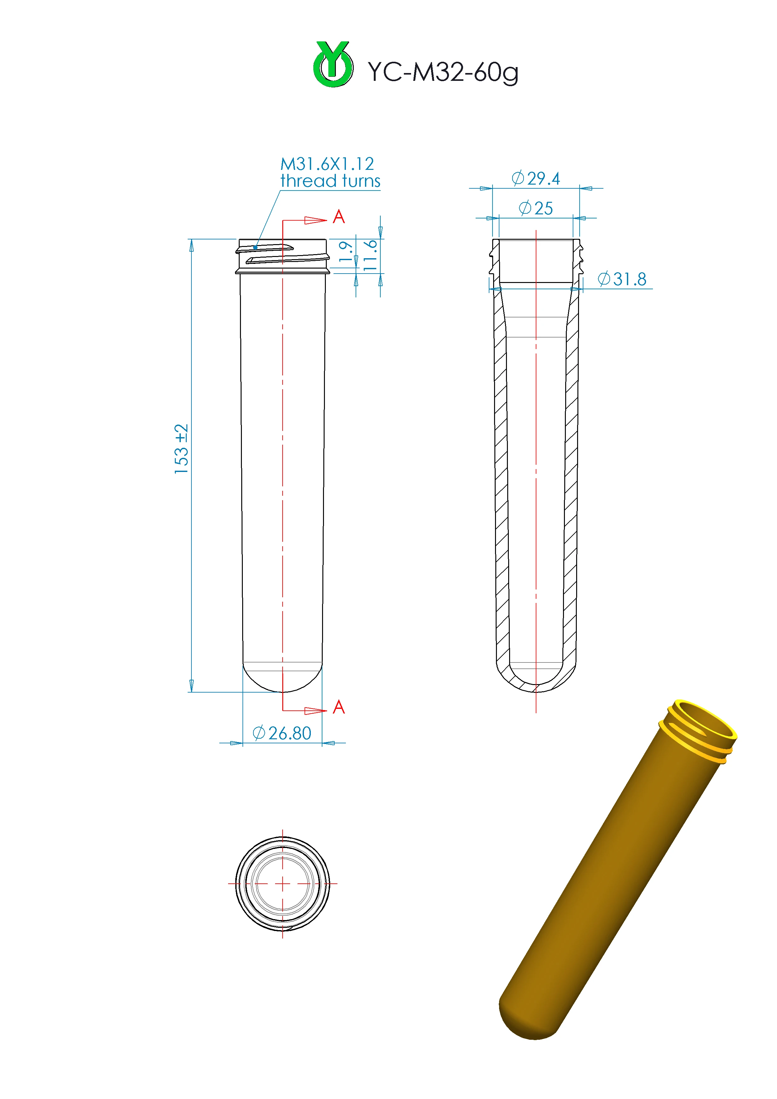 32mm neck 60g for 1L cosmetic shampoo bottles China suppliers PET preform