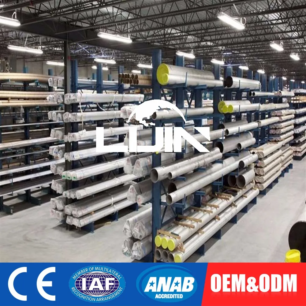 Custom Size Tube Warehouse Cantilever Racking Storage Garage Shelf For Rebar Storage