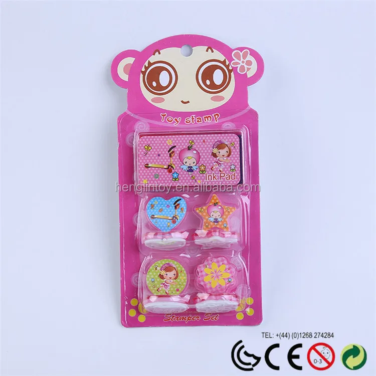 High Quality Newest Design Customized Kids Toy Plastic Stampers with Rubber