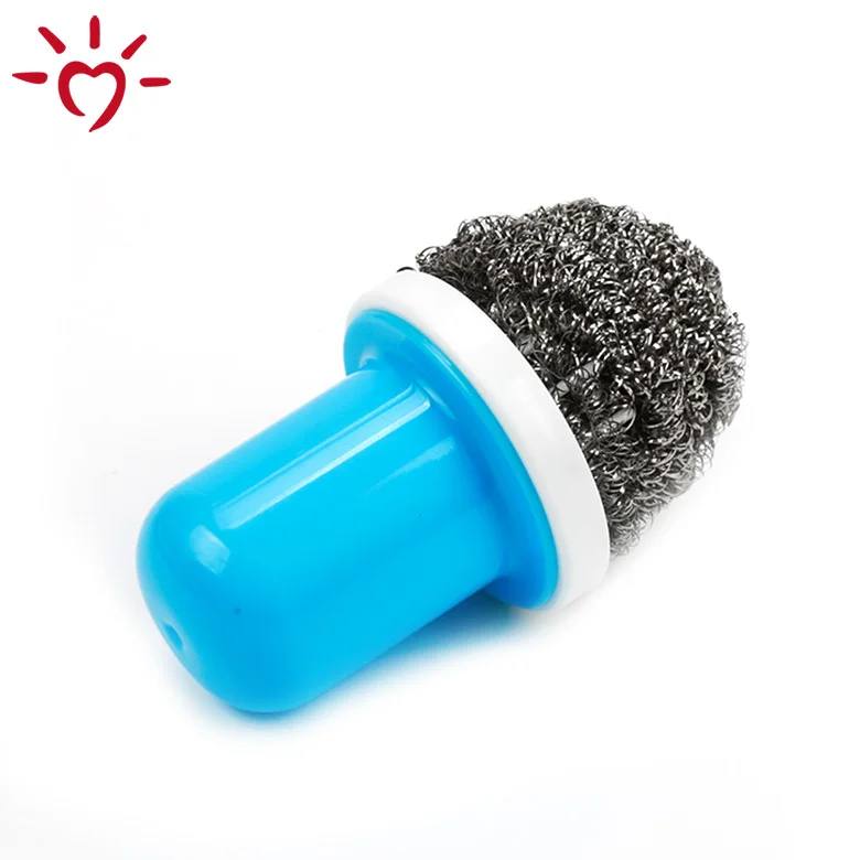 OEM handle dish steel wire ball scouring srubber kitchen washing  dish cleaning brush with handle