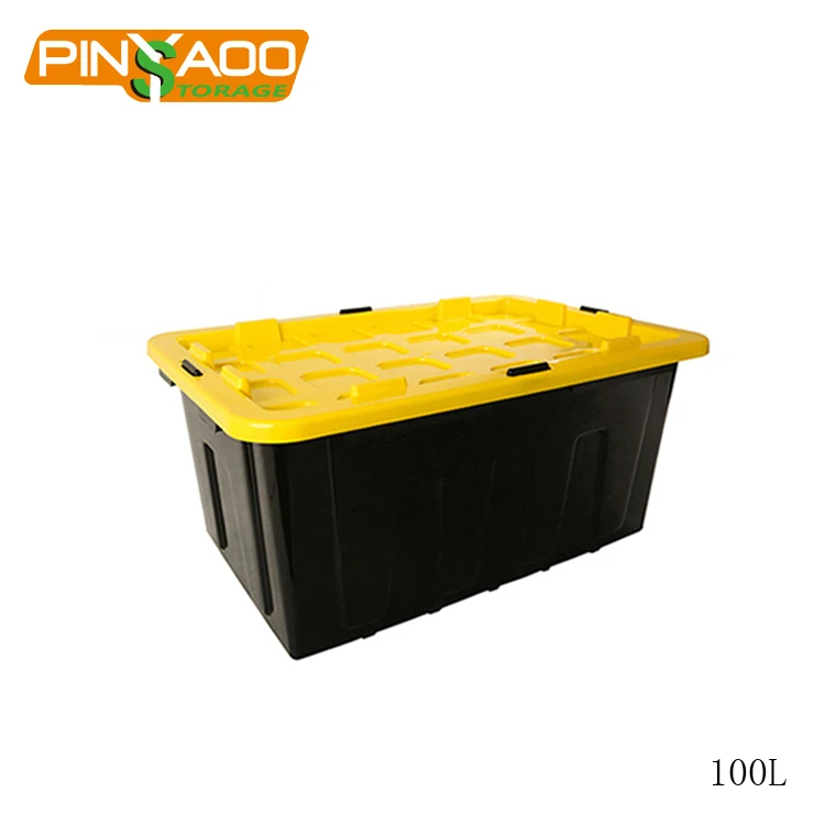 Wholesale Stackable Various Color Black 100L Plastic Waterproof Tool Box Large