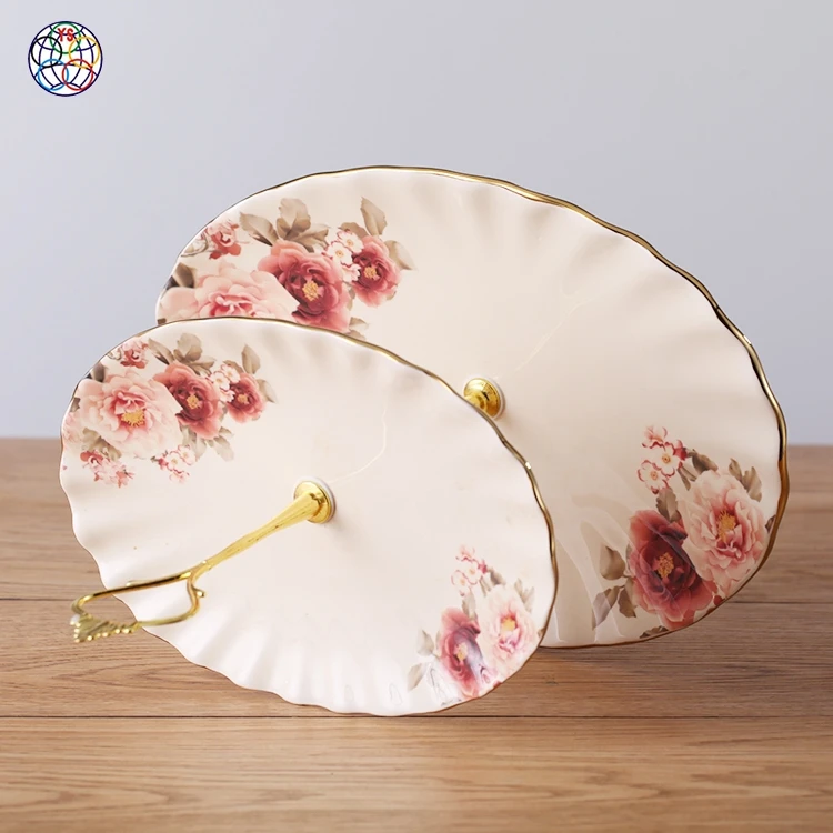 Modern Design Two-Tier Ceramic and Porcelain round Party Candy Nuts Tray for Wholesale Kitchen Use for Food Occasion