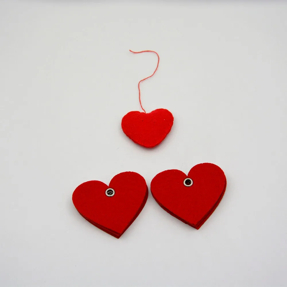 Wholesale Red Heart-Shaped Felt Decorations for Christmas for Ball & Tree Ornaments