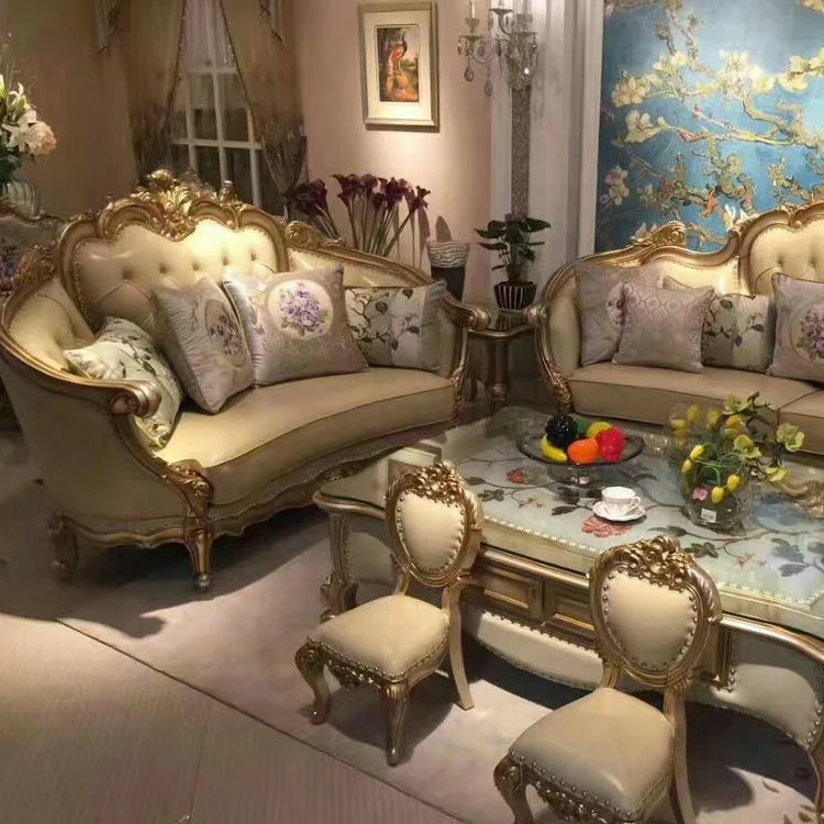 
European style wood carved sofa set 