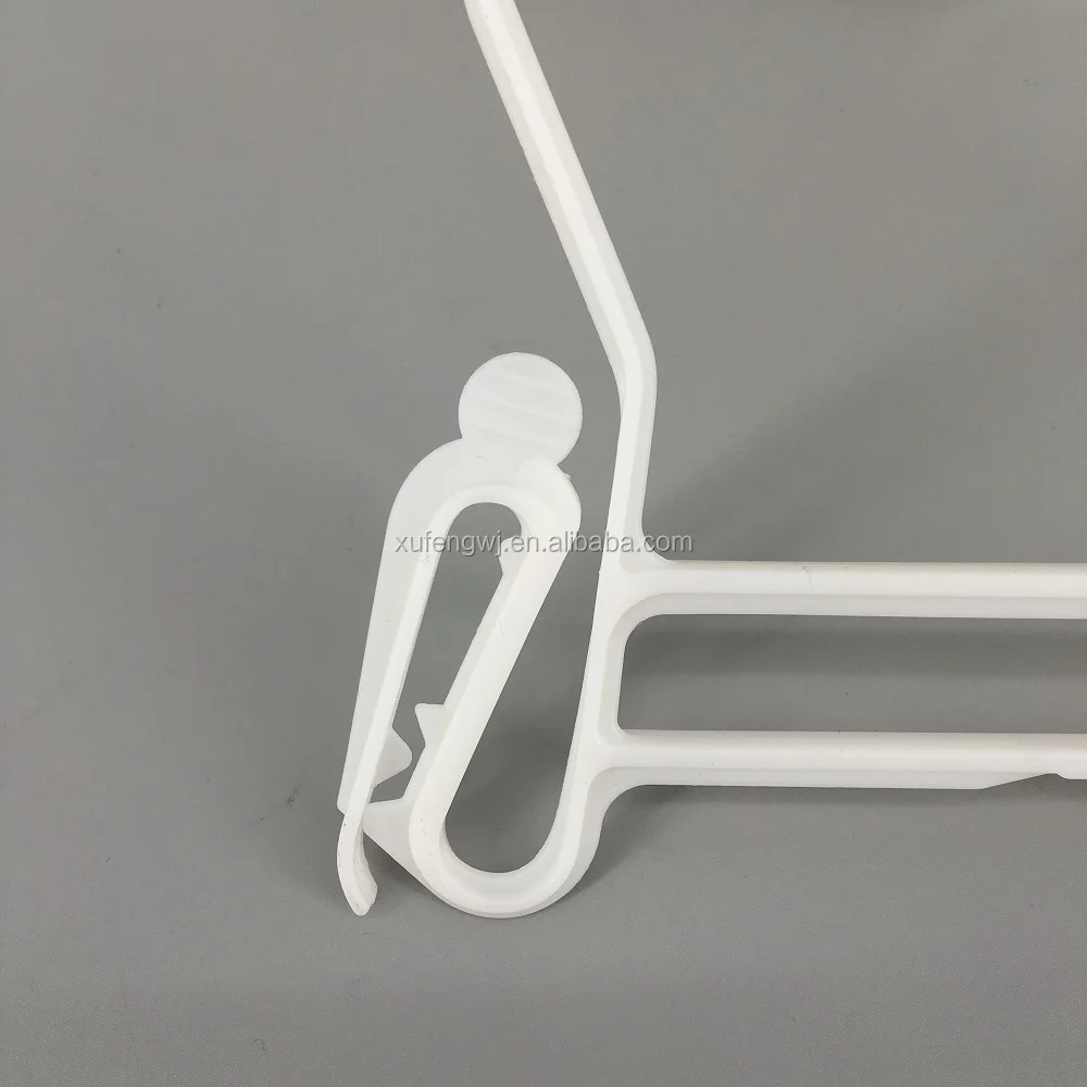 Custom cheap pocket key plastic hanger and slim recycled plastic hangers non flocked