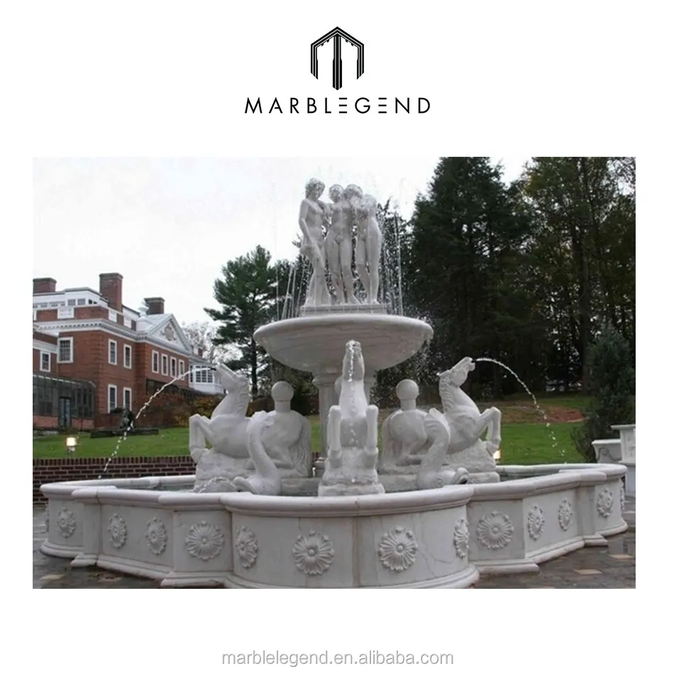 Natural stone carved decorative garden waterfall