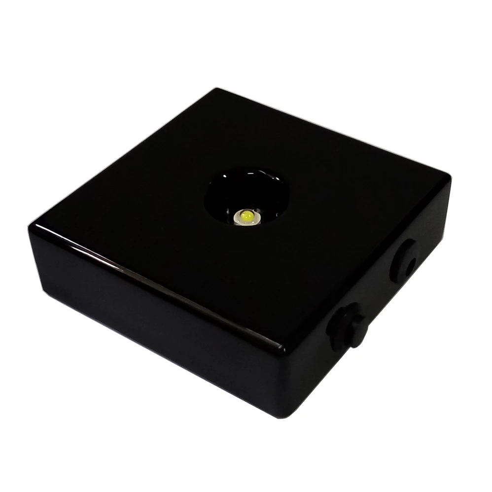 BOSHI Black Piano lacquer Finish Wood White SMD Light Vase displaying LED Light Base stand