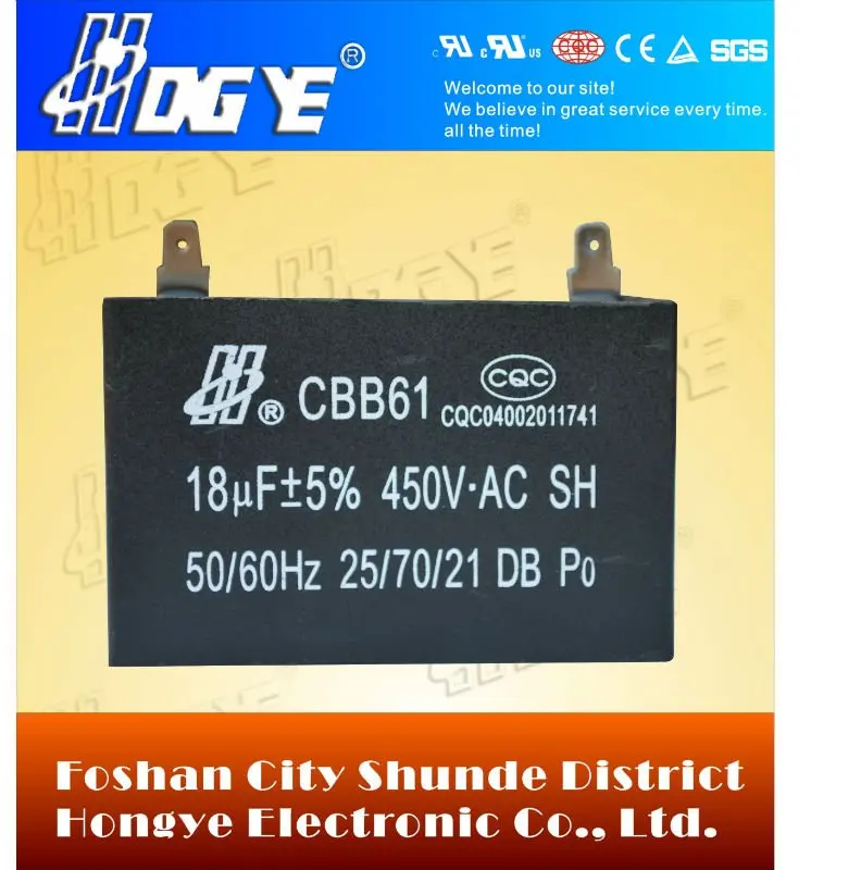 Factory Direct Sale capacitor compressor Dc Link CBB61 capacitor for ac for Motor motor