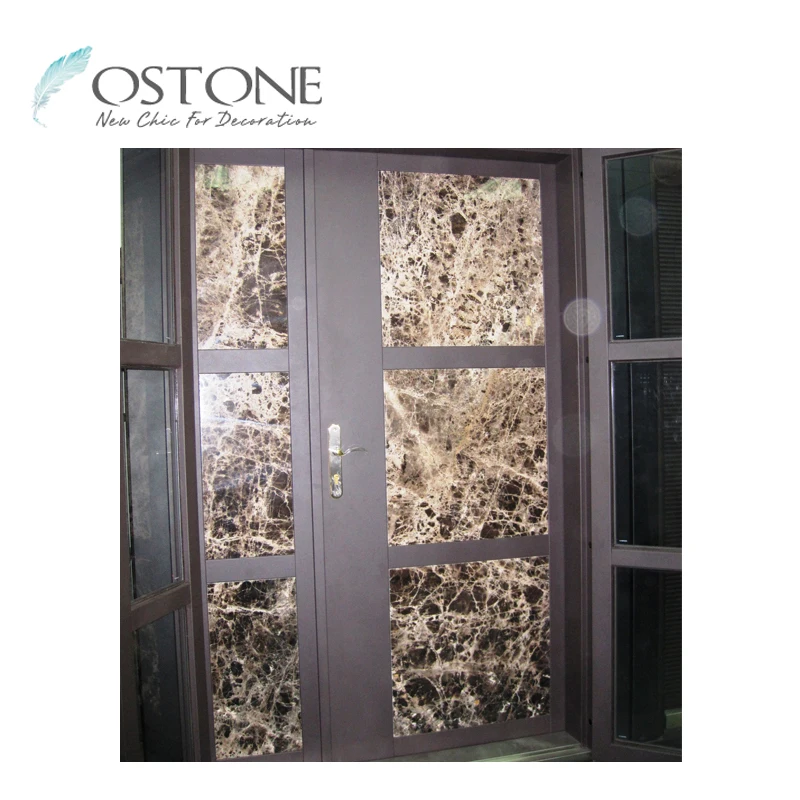 Salable Brown Natural Marble Entrance Door And Commercial Entry Doors