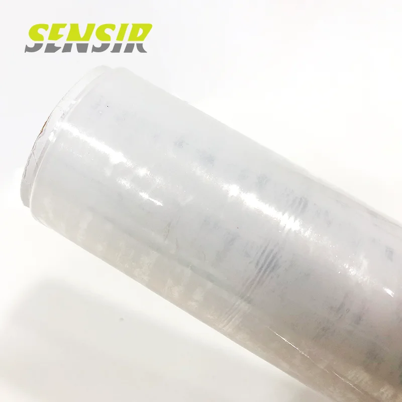 
30cm width*9mic 100% new material PE cling film for food packing with cutter knife wrap 