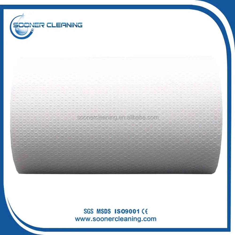 [Sooner clean]Hexagonal Honeycomb Embossed Wood Pulp Jumbo Roll Non Woven Fabric Cleaning Cloth Fabric