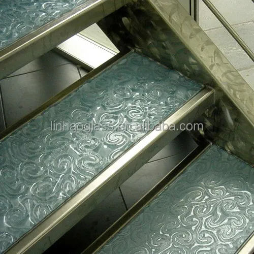 
nonslip stair steps fritted glass, antiskid glass stair case and platform 
