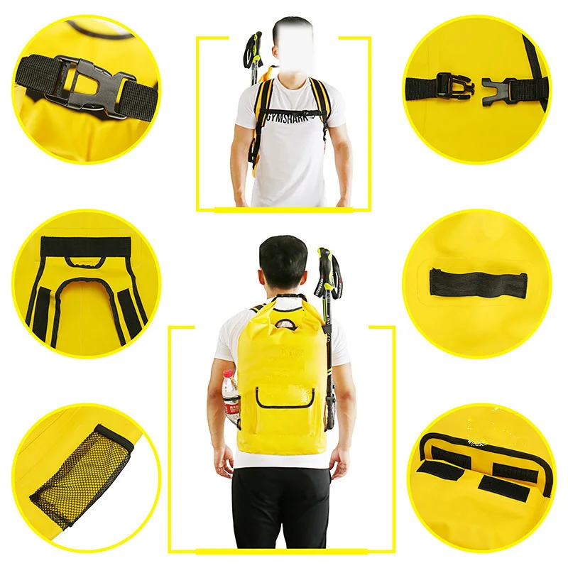 Custom Logo Duffel Dry Bag Backpack Black