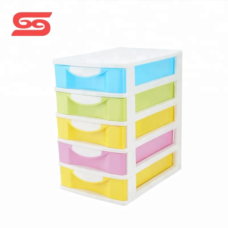 
5-tier small organizer box desk plastic drawer storage for office 