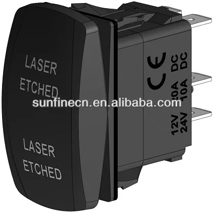 Carling Style 12V 24V Auto/ Marine LED ROCKER SWITCH ON--ON-OFF DPDT 6PIN 2 LIGHTS