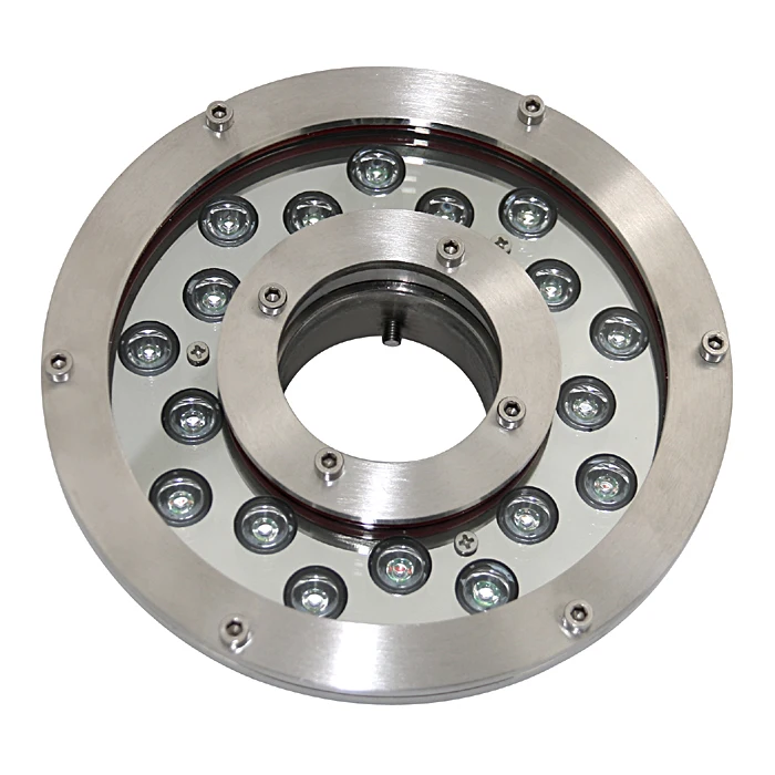 316SS IP68 Stainless Nozzle White Rgb Rgbw dmx512 Stainless Pool Swimming Pond Underwater Lighting Ring Led Fountain Light