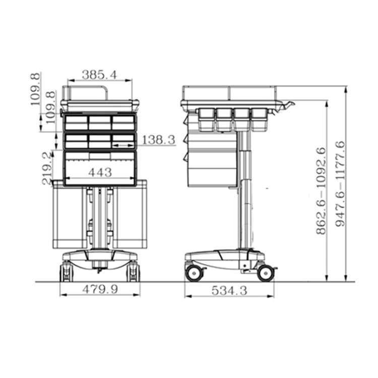 China supplier hospital silent furniture Low Moq kid medic medication mobile phlebotomy cart