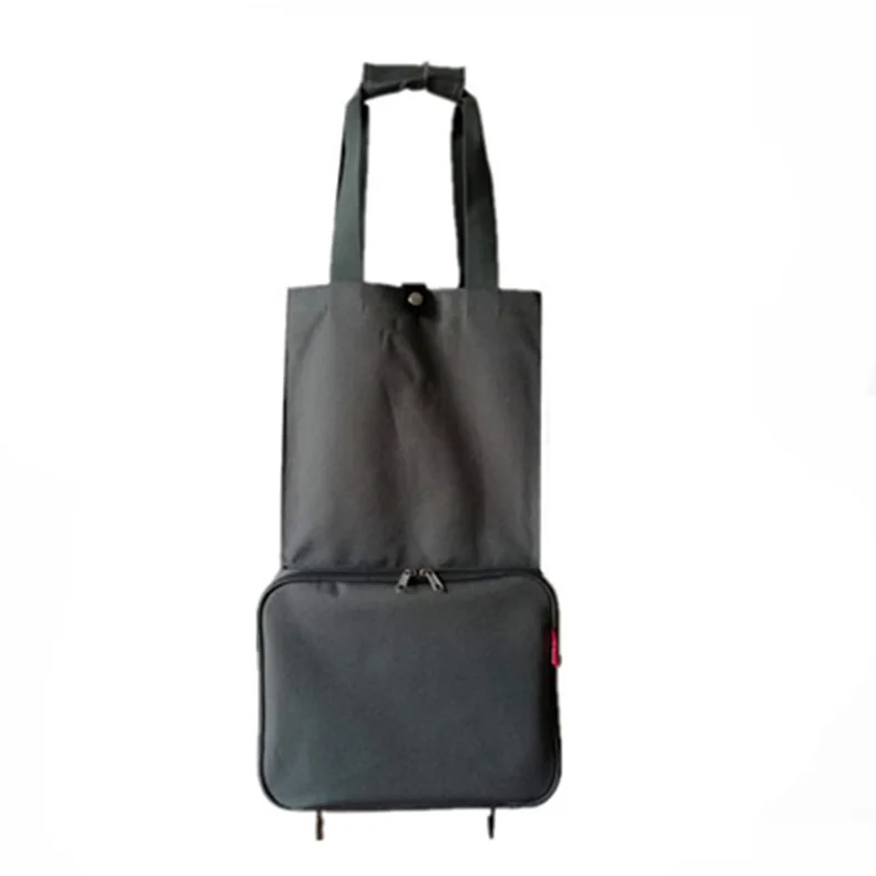 Foldable Trolley Bag Packable Oversized Tote with Wheels Shopping Grocery Bag