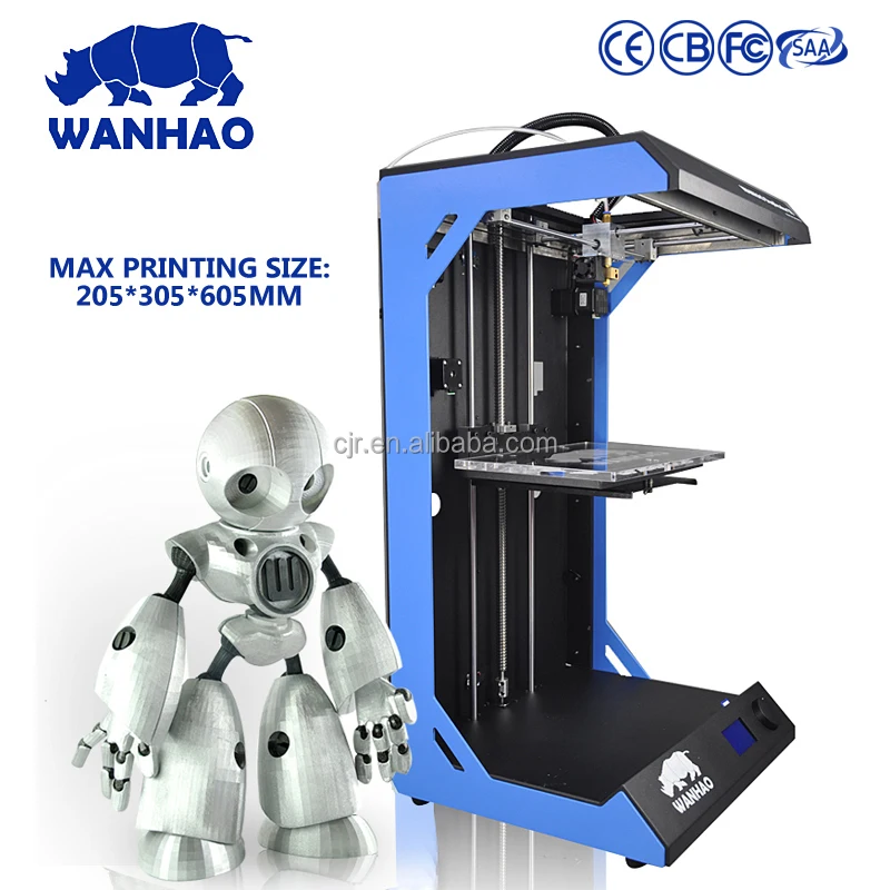 WANHAO D5S big build size 3d printer 295*195*590 mm high resolution 0.02 mm printers for three dimensional printing 3d printer
