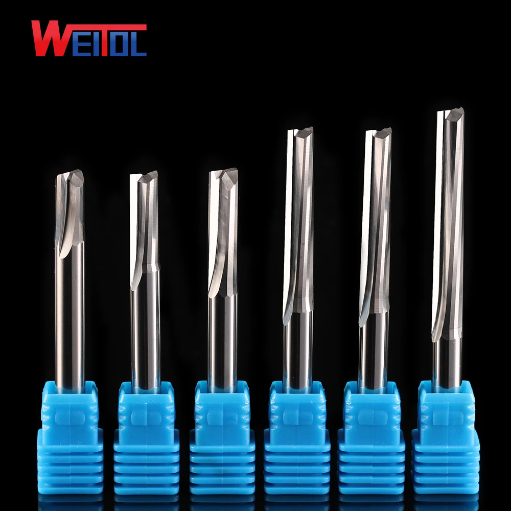 High performance 6mm solid carbide end mill double flutes straight router bits for MDF
