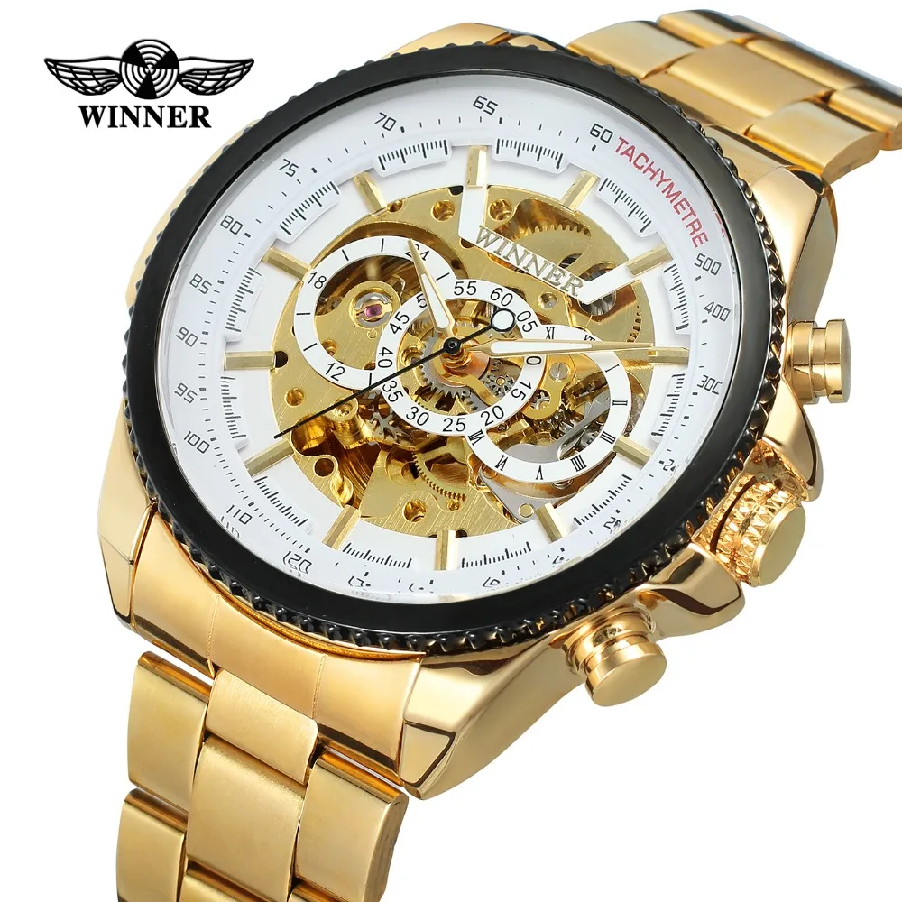 
Winner Men Watch Top Brand Luxury Skeleton Mens Automatic Mechanical Watch Casual Military Stainless Steel Watches Men Wrist 