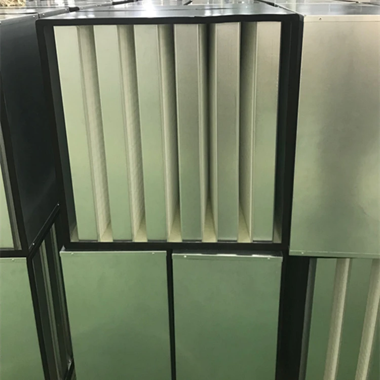 Metal  frame v bank hepa  filter compact air filter for gas turbine